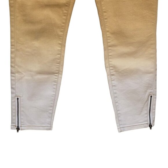 Prana Jett Dripped Cumin Ombre Low Rise Zip Cuff Capris Sz 27 - Picture 2 of 10